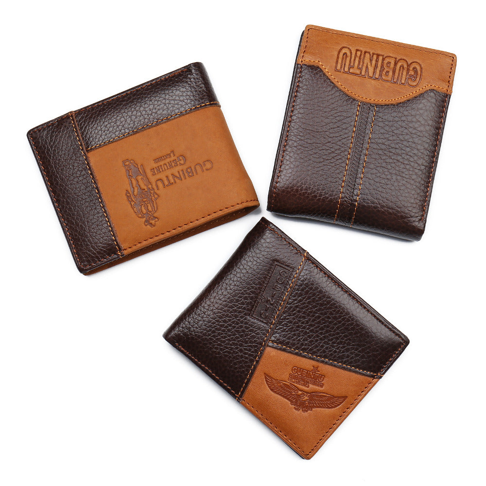 Buy LAORENTOU Leather Bifold Wallet Men Short Wallet Vintage Cowhide Casual Man  Purse (black1) at Amazon.in