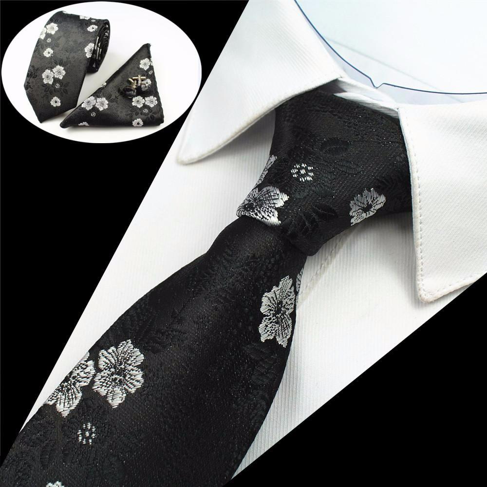 Hanky Cufflinks Necktie Set for Men