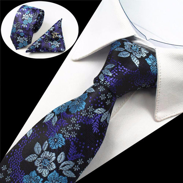 Hanky Cufflinks Necktie Set for Men