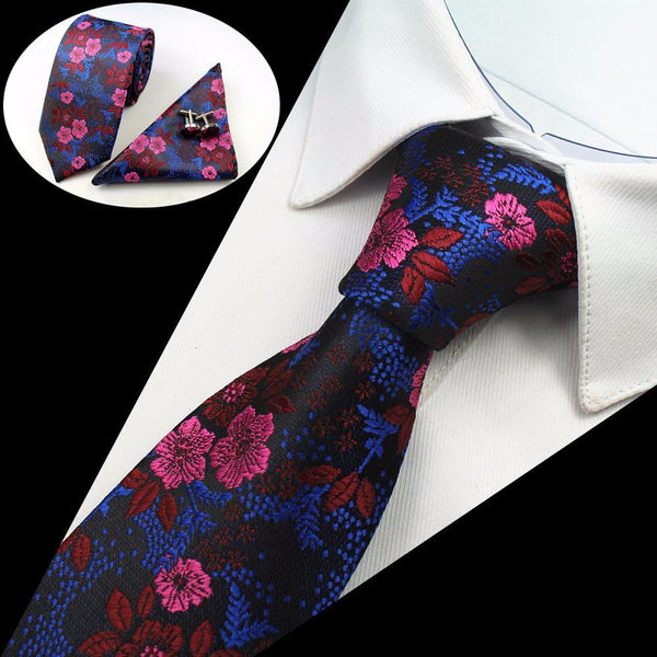 Hanky Cufflinks Necktie Set for Men