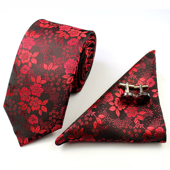 Hanky Cufflinks Necktie Set for Men