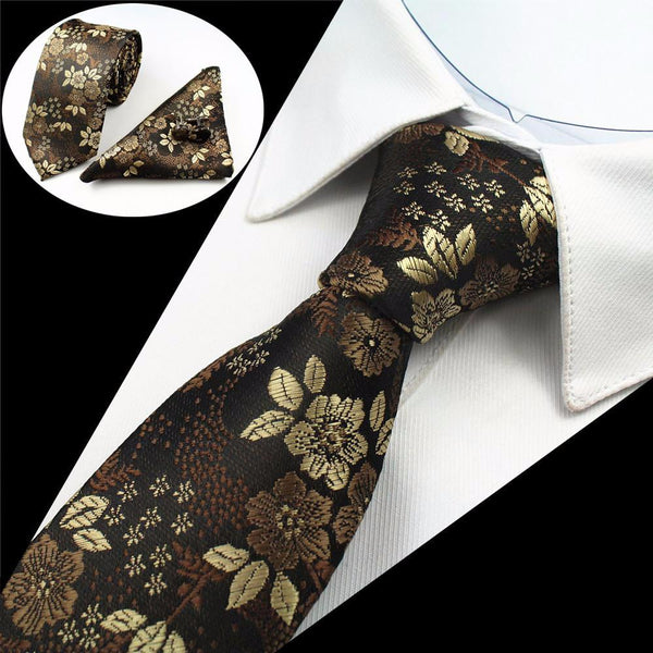 Hanky Cufflinks Necktie Set for Men