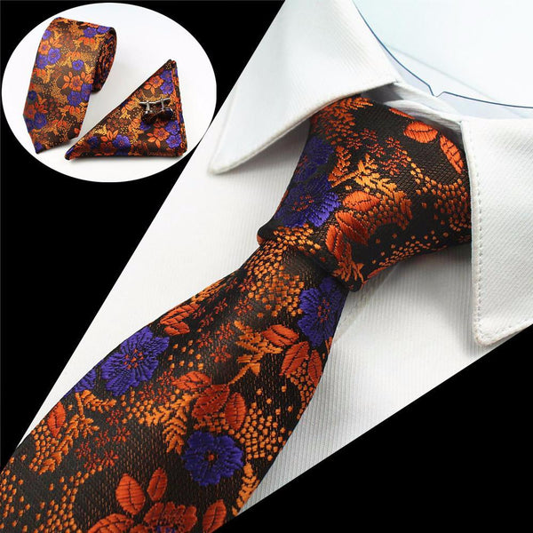 Hanky Cufflinks Necktie Set for Men