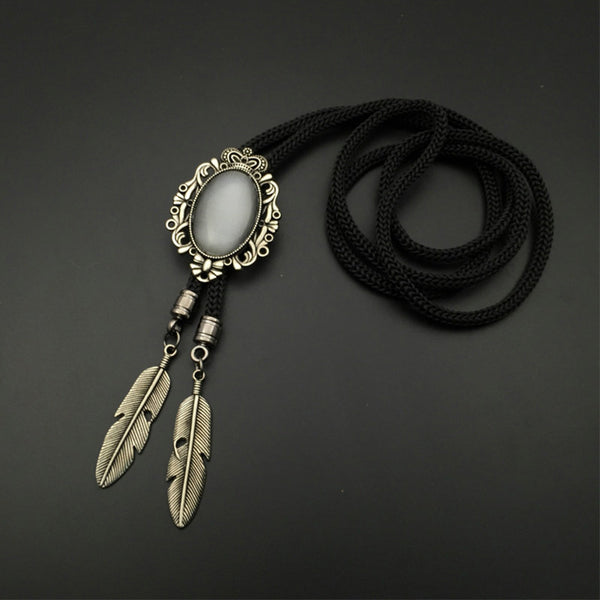 Silver Tone Bolo Tie For Men