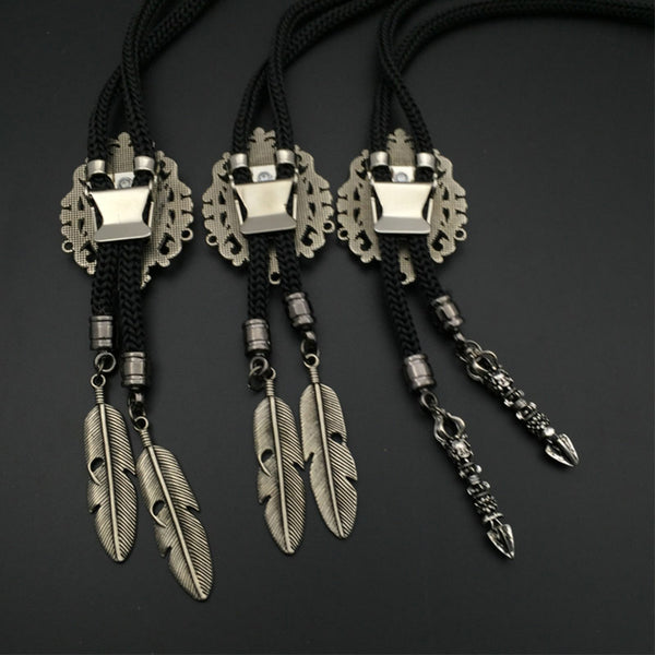 Silver Tone Bolo Tie For Men