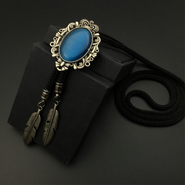 Silver Tone Bolo Tie For Men