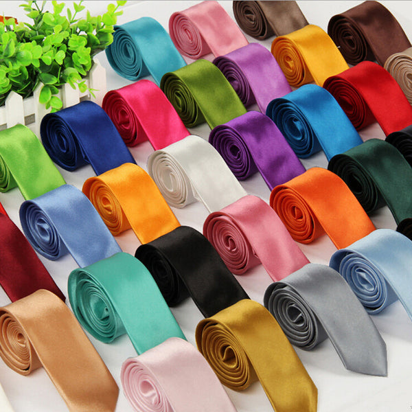 Skinny Solid Color Neck Tie For Men